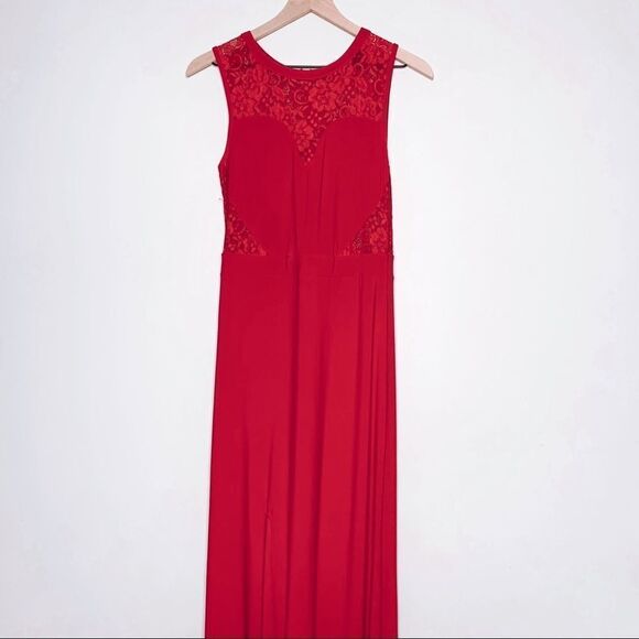 Red Lace Heart Formal Dress - Picture 1 of 6